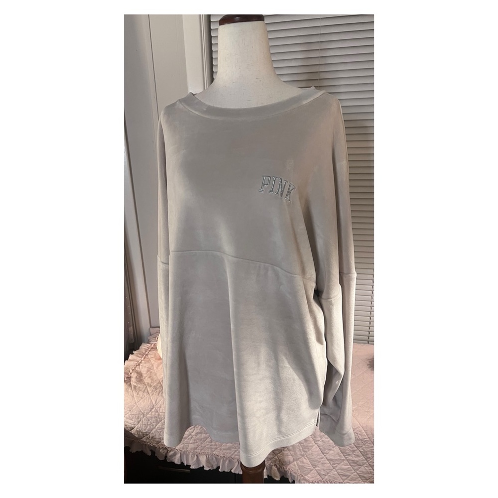 PINK Victoria's Secret Women's Cream Long Sleeve Top